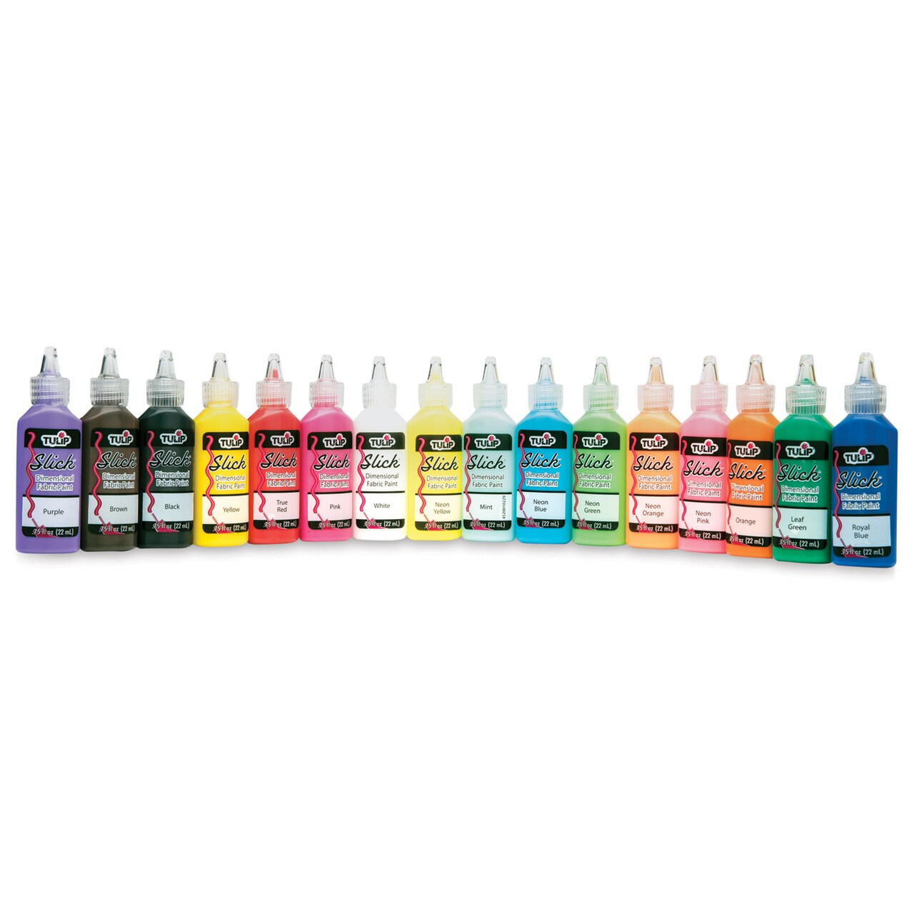 Tulip Dimensional Fabric Paint Set - Slick, Assorted, Big Box Party Kit, Set of 16